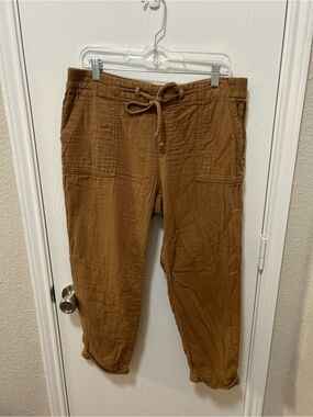 Old Navy Brown slubbed cotton jogger pants 100% cotton drawstring waist Sz Large